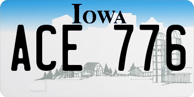 IA license plate ACE776