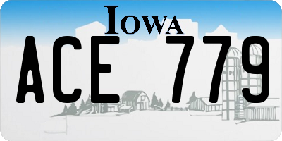 IA license plate ACE779