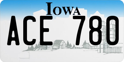 IA license plate ACE780
