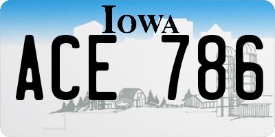 IA license plate ACE786