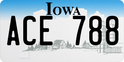 IA license plate ACE788
