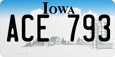 IA license plate ACE793