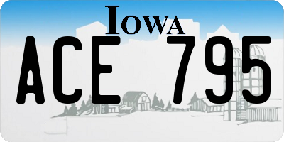 IA license plate ACE795
