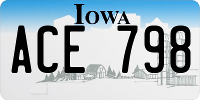 IA license plate ACE798
