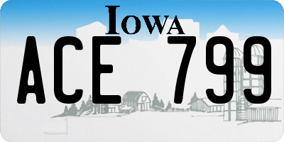 IA license plate ACE799