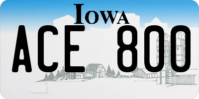 IA license plate ACE800