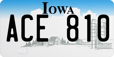 IA license plate ACE810
