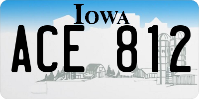 IA license plate ACE812