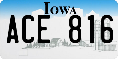 IA license plate ACE816