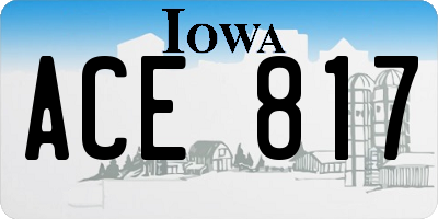 IA license plate ACE817