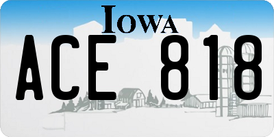 IA license plate ACE818