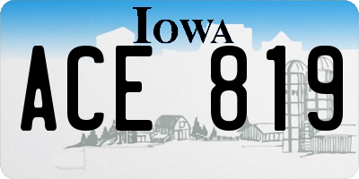 IA license plate ACE819