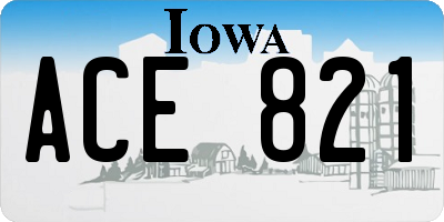 IA license plate ACE821