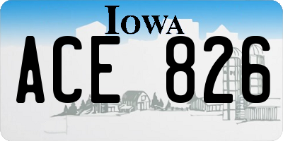 IA license plate ACE826