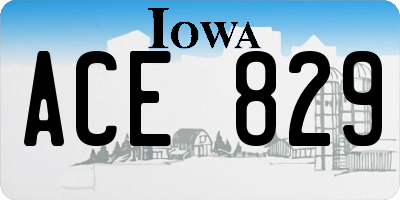 IA license plate ACE829