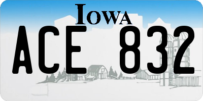 IA license plate ACE832