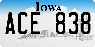 IA license plate ACE838