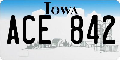IA license plate ACE842