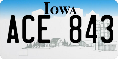 IA license plate ACE843