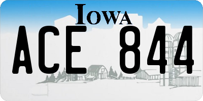 IA license plate ACE844