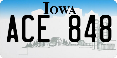 IA license plate ACE848