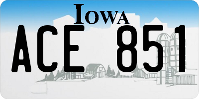IA license plate ACE851