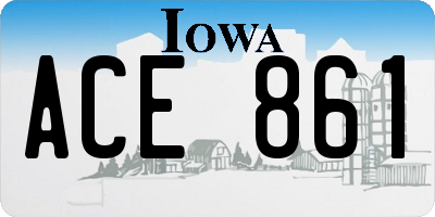 IA license plate ACE861