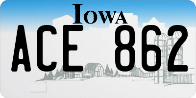 IA license plate ACE862