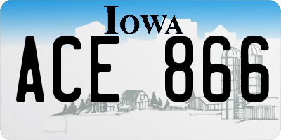 IA license plate ACE866