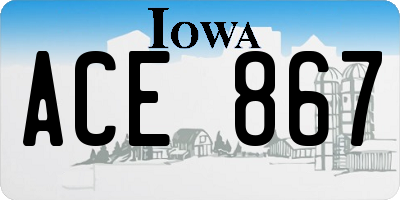 IA license plate ACE867