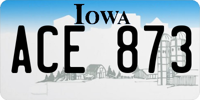 IA license plate ACE873