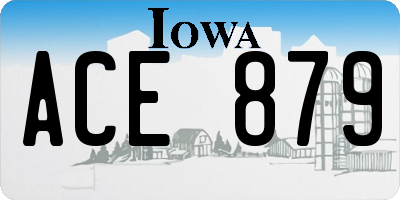 IA license plate ACE879