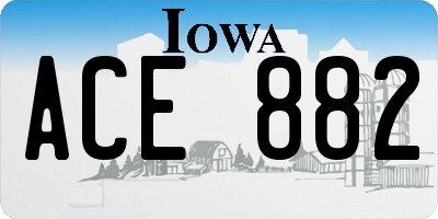 IA license plate ACE882