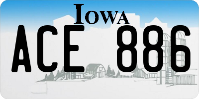 IA license plate ACE886