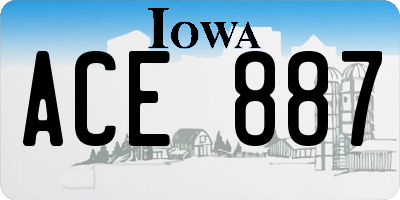 IA license plate ACE887