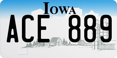 IA license plate ACE889