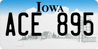 IA license plate ACE895