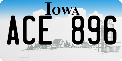 IA license plate ACE896