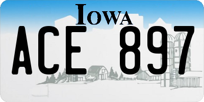 IA license plate ACE897