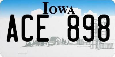 IA license plate ACE898