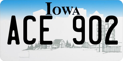 IA license plate ACE902