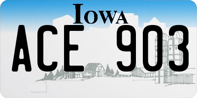 IA license plate ACE903