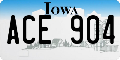 IA license plate ACE904