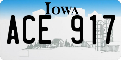 IA license plate ACE917
