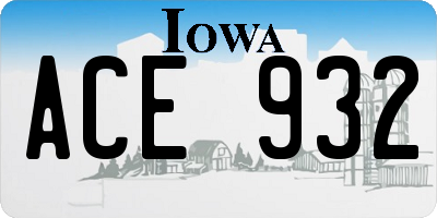 IA license plate ACE932