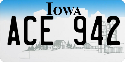 IA license plate ACE942