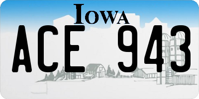 IA license plate ACE943
