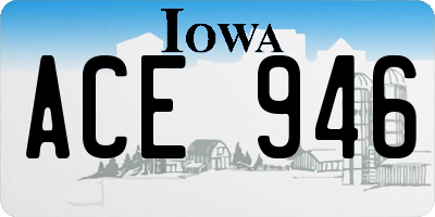 IA license plate ACE946