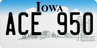 IA license plate ACE950