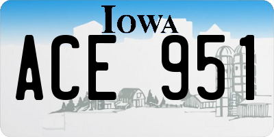 IA license plate ACE951